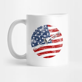 Trombone USA Flag Trombonist Brass Musician 4th July Mug